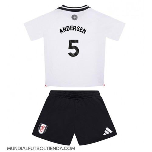 Camiseta Fulham Joachim Andersen #5 Primera Equipación Replica 2024-25 para niños mangas cortas (+ Pantalones cortos)